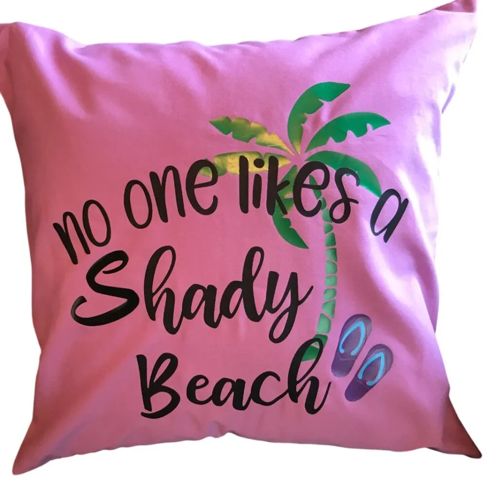 Handmade Beach Pillow Cover, Whimsical Ocean Décor Eco Friendly 18 x 18